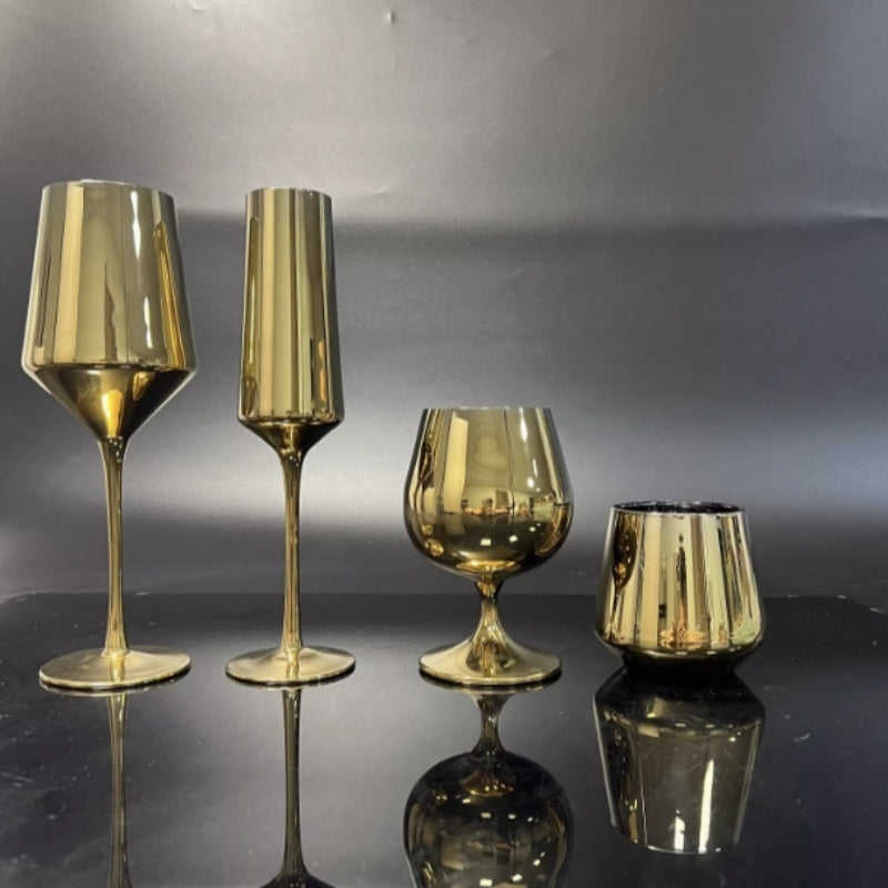 Wine Utensils Electroplated Cups Golden Glasses