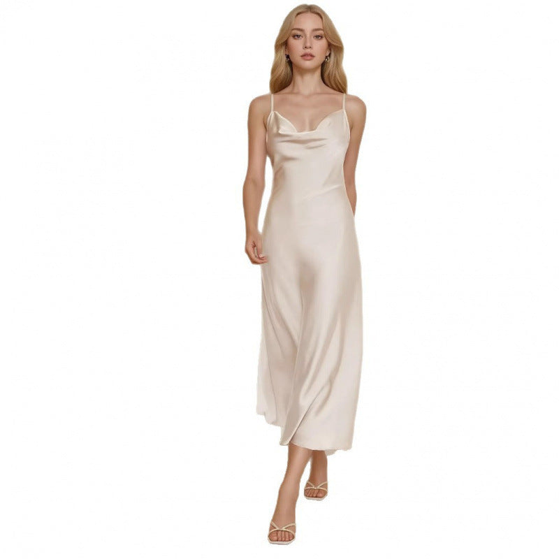 Elegant French Strap Dress One-piece Women