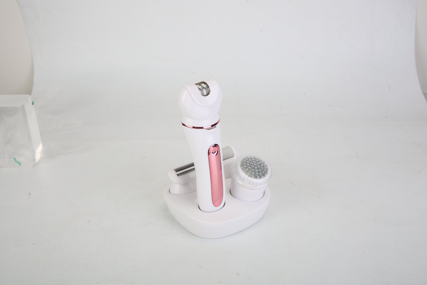 1Pc 5 In 1 Electric Body Epilator Rechargeable Women's Grooming Kit Epilator Shaver Facial Brush Callus Remover 5 Point Massager With LED Light LED Display Charging Base