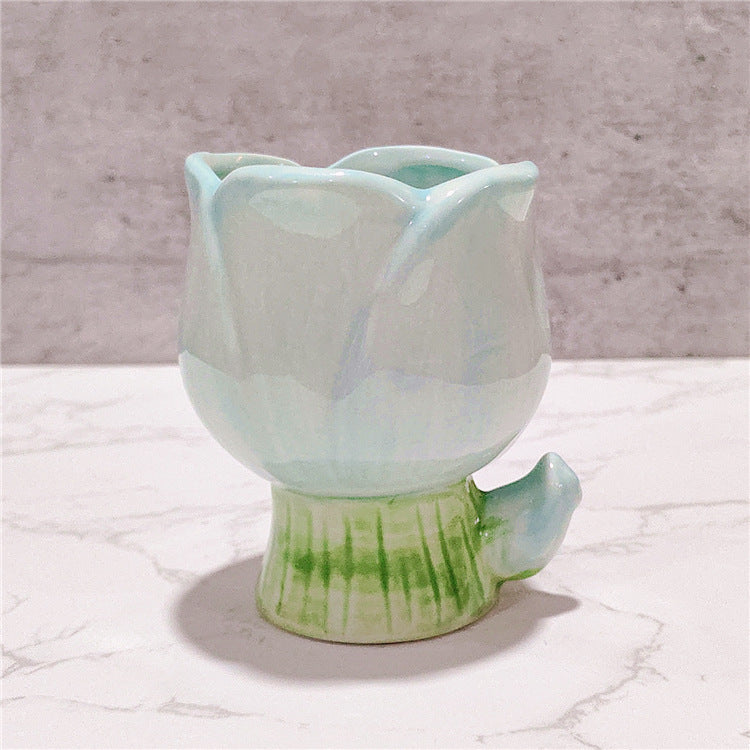 Minimalist Household Ceramic Tulip Cups