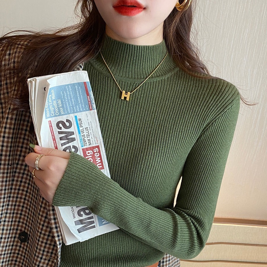 Women's Half Turtleneck Thickened Spring And Autumn Sweater