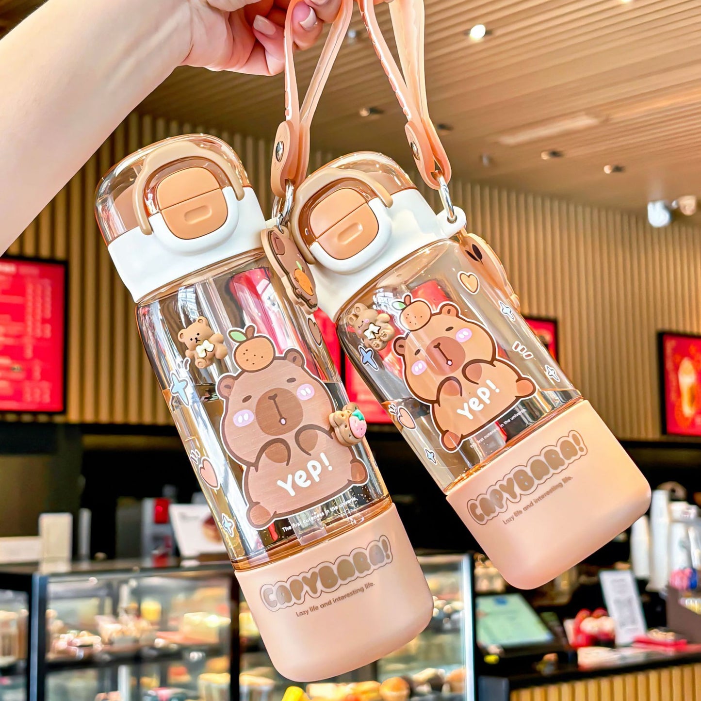 Cartoon Printing Large Capacity Straw Children's Cups