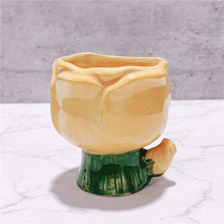 Minimalist Household Ceramic Tulip Cups