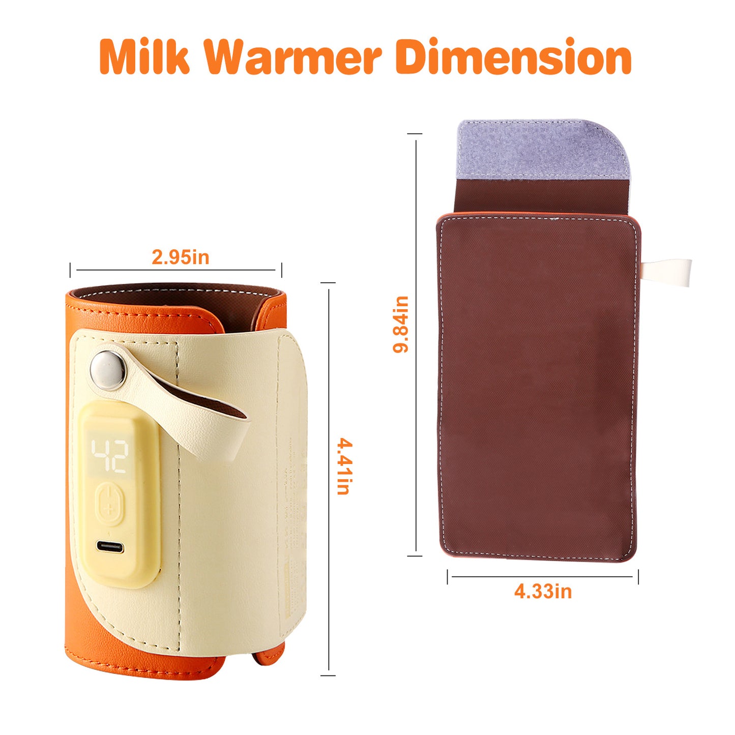 1Pc Portable Baby Milk Warmer 5 Temperature Adjustable Handhold Bottle Warmer With Fast Charge Adapter For Outdoor Car Travel