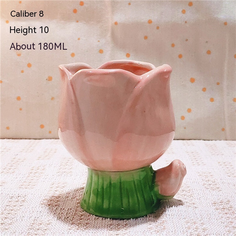Minimalist Household Ceramic Tulip Cups